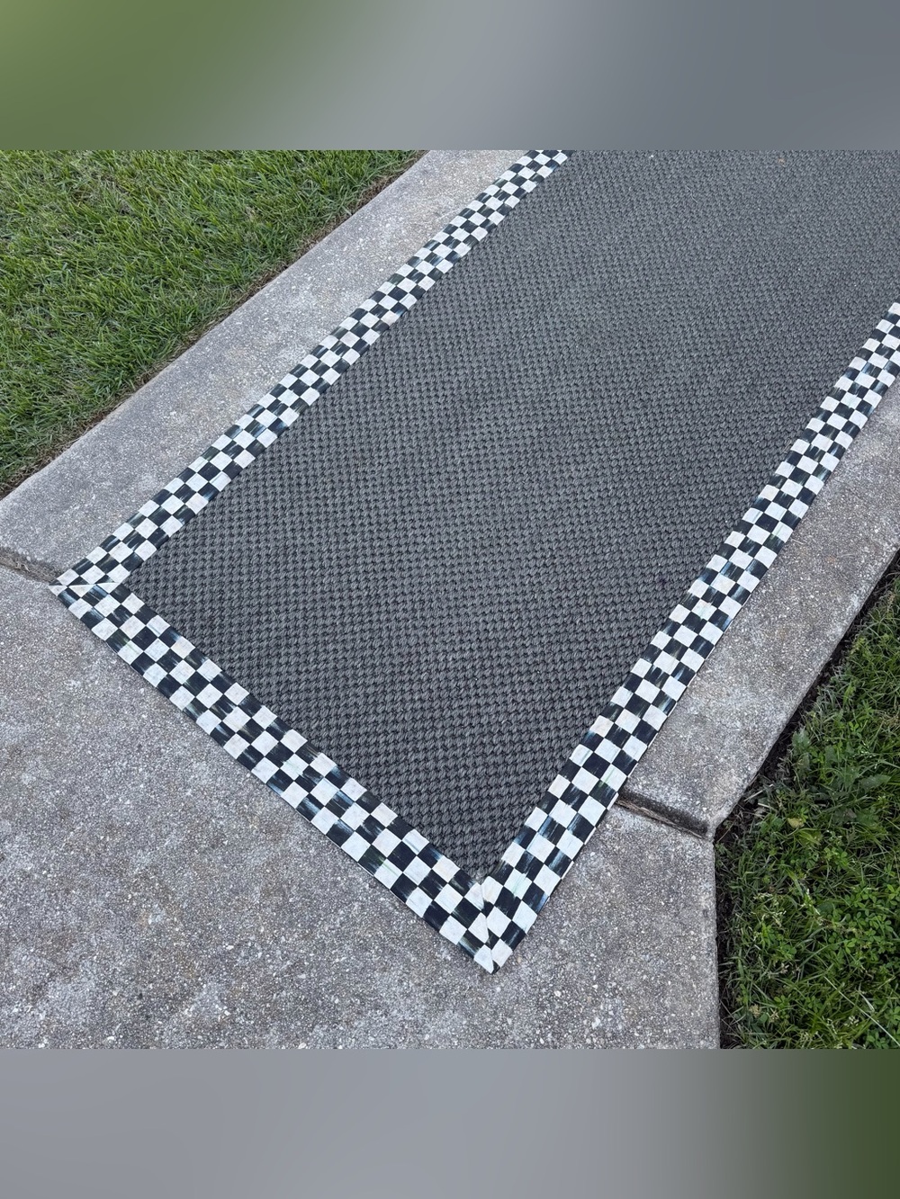 Courtly Check Sisal Runner Rug by MacKenzie-Childs - Picture 2 of 9